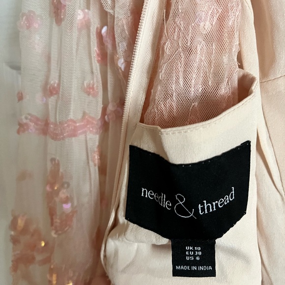 Needle&Thread Lace-trimmed Sequin-embellished Tulle Mini Dress Pink - Picture 5 of 9